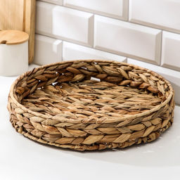 Корзинка для подачи Доляна Камыш, d=32 см, из соломы