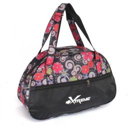 Сумка дорожная Дизайн-Фитнес (малый) -Xtreme, 1отд, 1внеш карм, черный/радуга (цветы) 240169