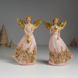 Фигурка полистоун Ангел с розами на платье, 7.5?5?14 см, МИКС