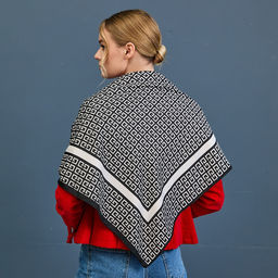 Платок с принтом G (черно-белый), 90х90 - Мастерская ПОКРОВ фото 3