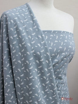 Теплый хлопок Мелкие листочки на серо-голубой дымке, ш.1.48м, хлопок-100%, 160гр/м.кв - Купава фото 5