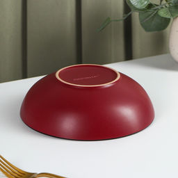 Миска керамическая Доляна Ваниль, 700 мл, d=18 см, цвет бордовый  фото 3