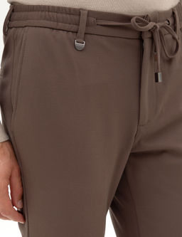 Vizon Beli Lastikli Kordonlu Klasik Jogger Pantolon