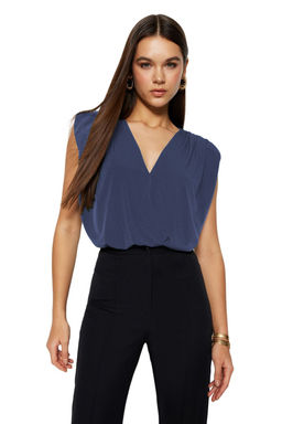 TRENDYOLMILLA Tarc?n Vatkal? Kruvaze Yaka Esnek C?tc?tl? Orme Body TWOSS23BD00007  фото 42
