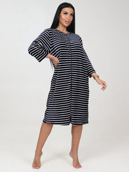 254 ХАЛАТ ЖЕНСКИЙ (Полоса тёмно-синяя) - А-дина фото 5