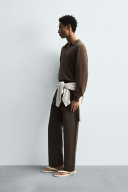 COTTON/HEMP KNIT POLO SHIRT - Zara фото 4