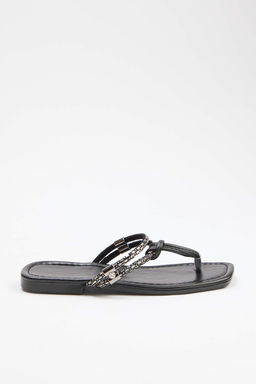 Siyah Parmak Aras? Kad?n Sandalet