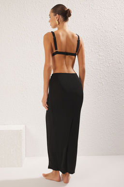 Siyah Orme Aksesuar Detayl? Maxi Plaj Etek TBESS25ET00000