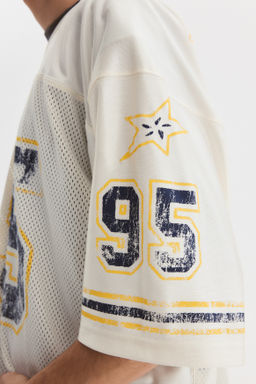 Camiseta de malla estampada Oversized Fit - H&m фото 7