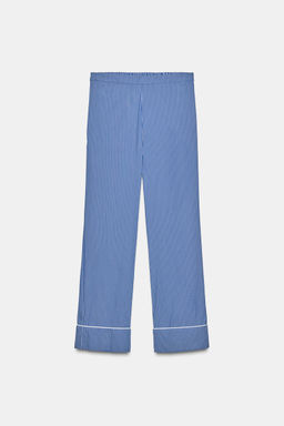 STRIPED PYJAMA-STYLE TROUSERS WITH CONTRAST - Zara фото 2