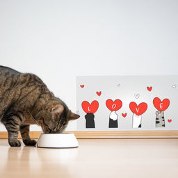 Защитная самоклеящаяся пленка на месте кормления/туалета питомца Коты. Любовь 50х25 см