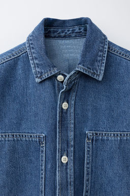 CAMISA DENIM FLUIDA / Azul medio - Zara фото 3
