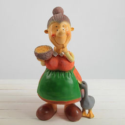 Садовая фигура из полистоуна «Бабушка с пшеницей», 60×24×30 см