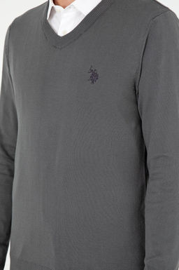Мужской базовый свитер антрацитового цвета - U.s. polo assn фото 7