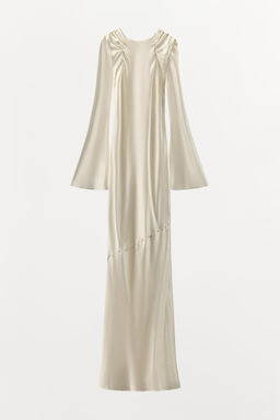 VESTIDO SEDA 100% DRAPEADO / Blanco roto - Zara фото 5