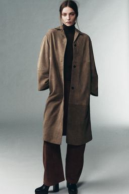 100% SUEDE LEATHER COAT LIMITED EDITION - Zara фото 10