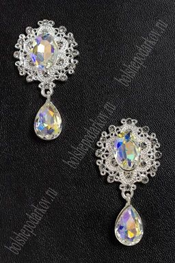 Серединка ювелирная с подвеской (2 шт) SF-4482, серебро/серебро хамелеон №31