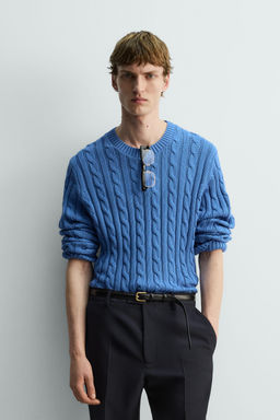 TEXTURED CABLE-KNIT JUMPER - Zara фото 2