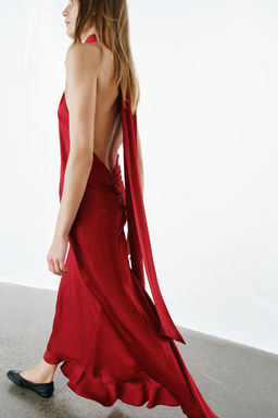 VESTIDO HALTER SATINADO ZW COLLECTION / Rojo - Zara фото 3