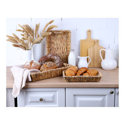 Поднос плетеный прямоугольный с ручками Walmer Arrow 45x32x8 см, цвет бежевый  фото 6