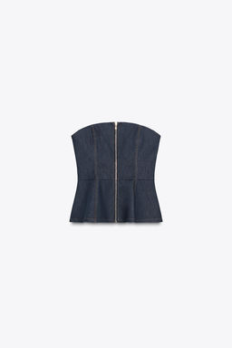 DENIM BUSTIER TOP Z1975 - Zara фото 6