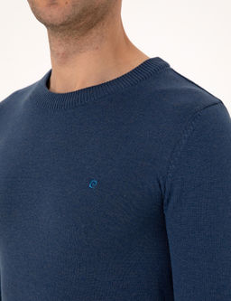 _ndigo Melanj Slim Fit Bisiklet Yaka Basic Triko Kazak - Pierre cardin фото 7