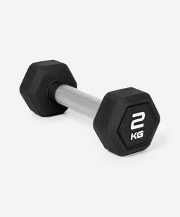 Гантель гексагональная STARFIT DB-301PRO 2 кг, обрезиненная, черный