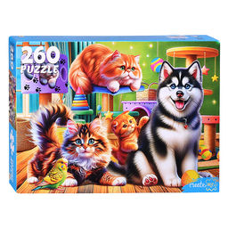 Пазлы 260 "Дружные домашние животные"