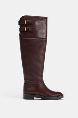 LEATHER BOOTS WITH INTERIOR LINING - Zara фото 6