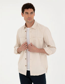 Bej Comfort Fit Uzun Kollu G_mlek