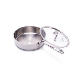 1220 GIPFEL Сковорода PRESTIGE 24х6,5см, со стеклянной крышкой, с индукционным капсульным дном. Материал: нерж. сталь 18/10. Толщина: 0,7мм