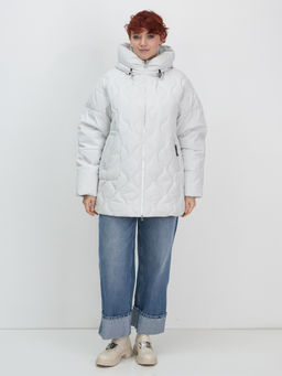Куртка женская демисезонная с капюшоном серого цвета 1140Sr - Mtforce фото 2