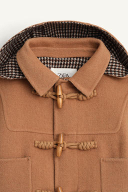 LIMITED EDITION SHORT WOOL DUFFLE COAT - Zara фото 6