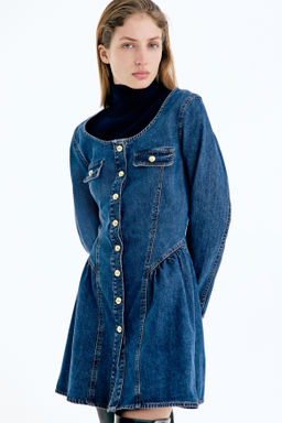 Vestido denim con falda acampanada - H&m фото 3