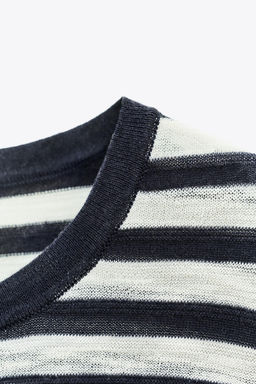 STRIPED KNIT SHORT SLEEVE TOP - Zara фото 6