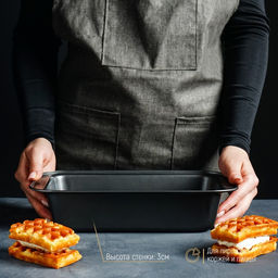 Форма для выпечки Доляна «Жаклин. Хлеб», 27.5×15×7 см, антипригарное покрытие, углеродистая сталь, чёрная