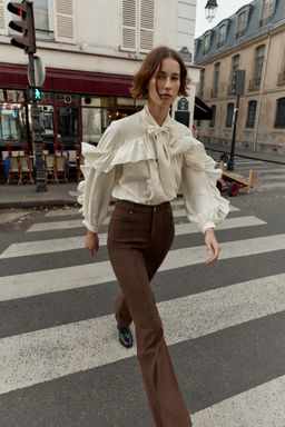 HIGH-WAIST FLARE TROUSERS - Zara фото 6