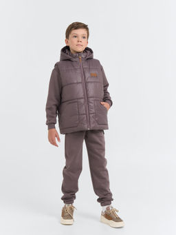 Джоггеры Темный шоколад утепленные 7+ - Bungly фото 6