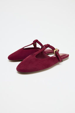 SPLIT SUEDE SLINGBACK SHOES WITH STRAP - Zara фото 2