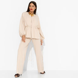 Брючный костюм нарядный Приручённый шик (3 в 1 бежевый) - Charutti фото 7