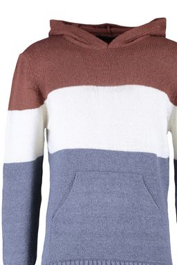 TRENDYOL MAN Kiremit Regular Fit Yunlu Kapusonlu Renk Bloklu Triko Kazak TMNAW22KZ0822 - Trendyolmilla фото 7