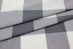 Вареный (стираный) хлопок Клетка (9.5*9.5см) цв.графитовый/молочный, ш.2.5м, хл-100%, 125гр/м.кв - Купава фото 4