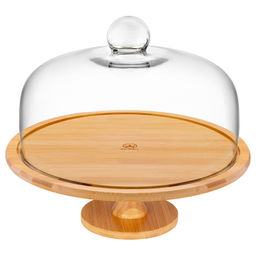 Блюдо сервировочное на ножке 31,5*31,5*28,5 см + стеклянная крышка