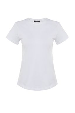 TRENDYOLMILLA Kahverengi-Bej-Haki Cizgili 3lu Paket Basic Bisiklet Yaka Orme T-Shirt TWOSS20TS0146 фото 17
