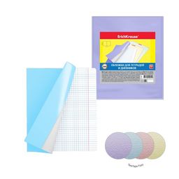 Цена за 1 шт. Набор пластиковых обложек ErichKrause Fizzy Pastel, для тетрадей и дневников, 212х347мм, 100 мкм (пакет 12 шт.)