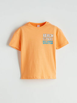 Bisiklet Yaka Bask?l? Erkek ?ocuk Ti??rt