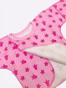 Распашонка футер с царапками, арт.XC-RP047-ITn, корона розовый - Мамин малыш фото 2