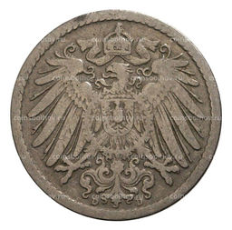 Монета 5 пфеннигов 1894 года D Германия