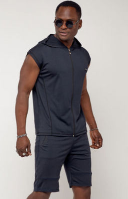 Спортивный костюм летний мужской темно-синего цвета 22610TS