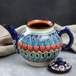 Чайник заварочный Риштанская Керамика, 1 л, синий